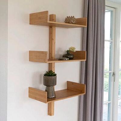 House Nordic Villa seinähylly 3-hyllyllä bambu